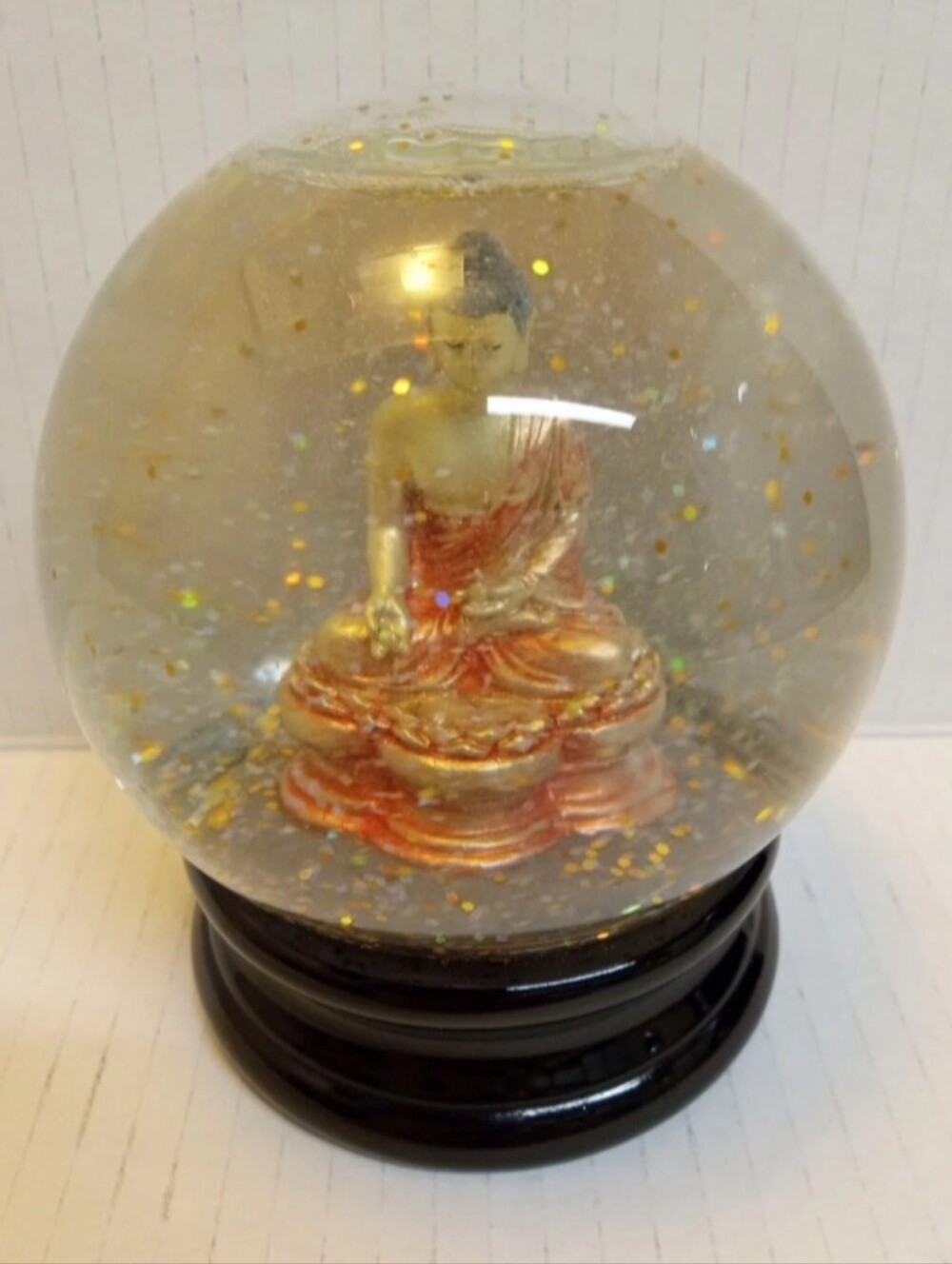 Buddha Globe Gold Color Snow Glitter Flakes Globe 2009